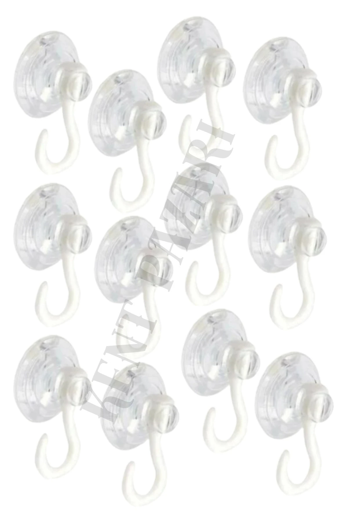 Kancalı Cam Vantuzu 5 Adet Şeffaf Vantuz Askı Öpücük Askı 3 cm