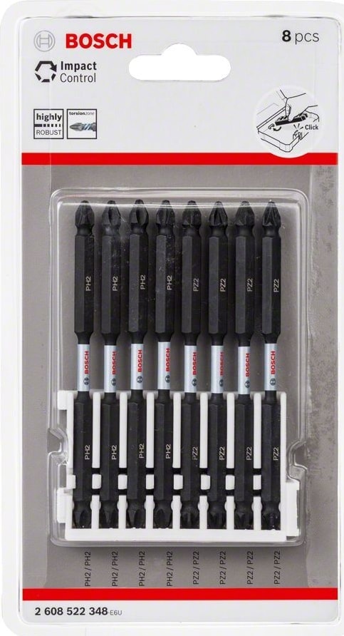BOSCH Impact Ctrl Çifttaraf 8'li PH2/PZ2,110MM