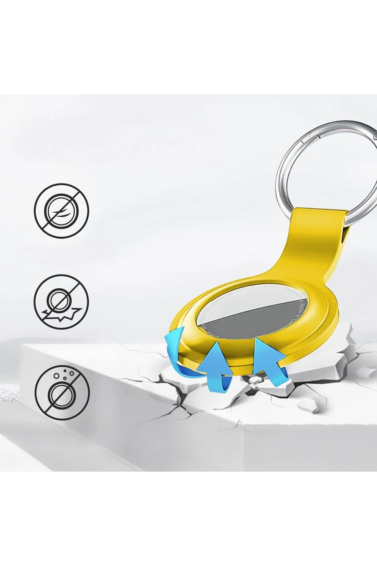 AirTag Uyumlu Silikon Koruyucu Anahtarlık Arkası Kapalı Düşmez Yıkanabilir