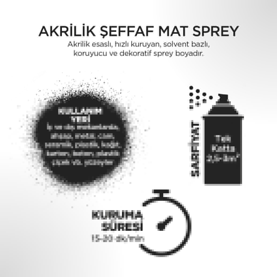 Şeffaf Mat Vernik Sprey Boya 400 ml