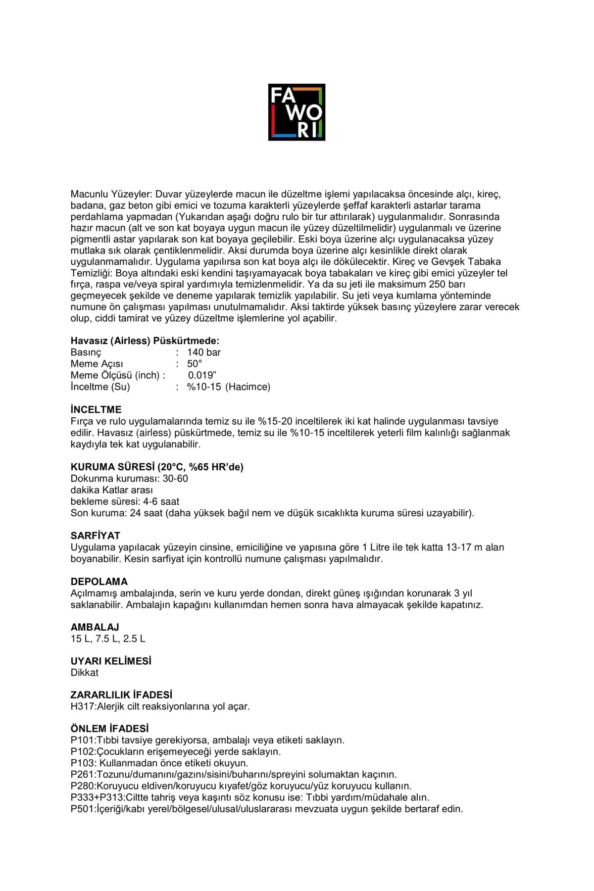Faworı Iç Cephe Silikonlu Mat Iç Cephe Boyası 7,5 L / 10 Kg (kül Gri)