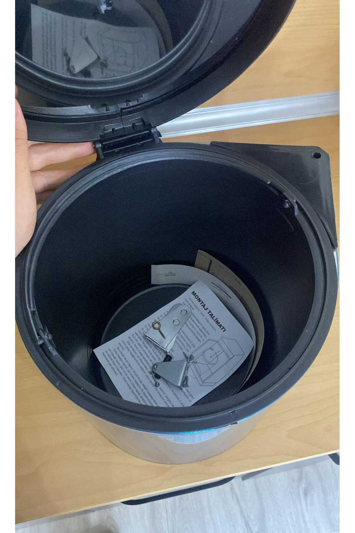 Kapağa Monte Dolap Içi Çöp Kovası Paslanmaz Çelik Mutfak Tezgah Altı Otomatik Kapak 30x 30