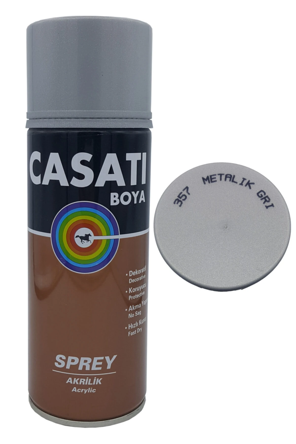 Akrilik Sprey Boya Metalik Gri 400 Ml