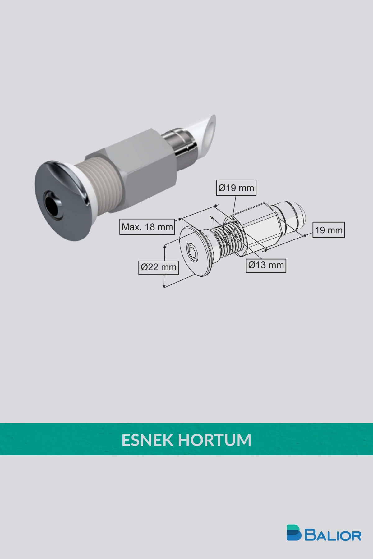 Asma Klozet Esnek Taharet Borusu Ø22 – 60 mm Rakorlu Bağlantı