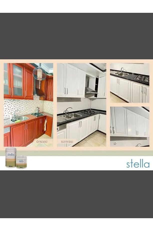 Stella Boya 1Lt-Siyah Dolap-Fayans-Cam-Plastik-Ahşap