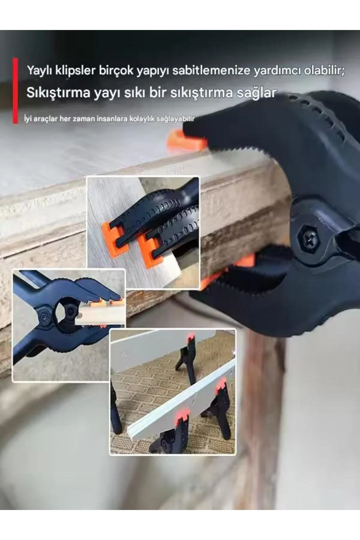 6 Adet Cep Telefonu Ekran Tutucu Kıskaç Klips Mandal Yaylı Işkence Plastik Kelepçe Güçlü Mafsallı