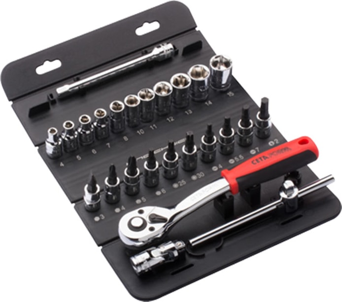 C00-25RH4 25 Parça 1/4 Inç 6 Köşe Pratik Çantalı Lokma Takımı