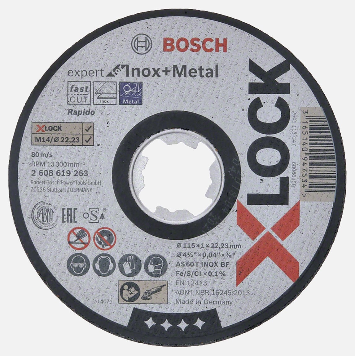 BOSCH X-Lock 115X1 mm Expertfor Inox Rapido Düz Metal Kesici Disk