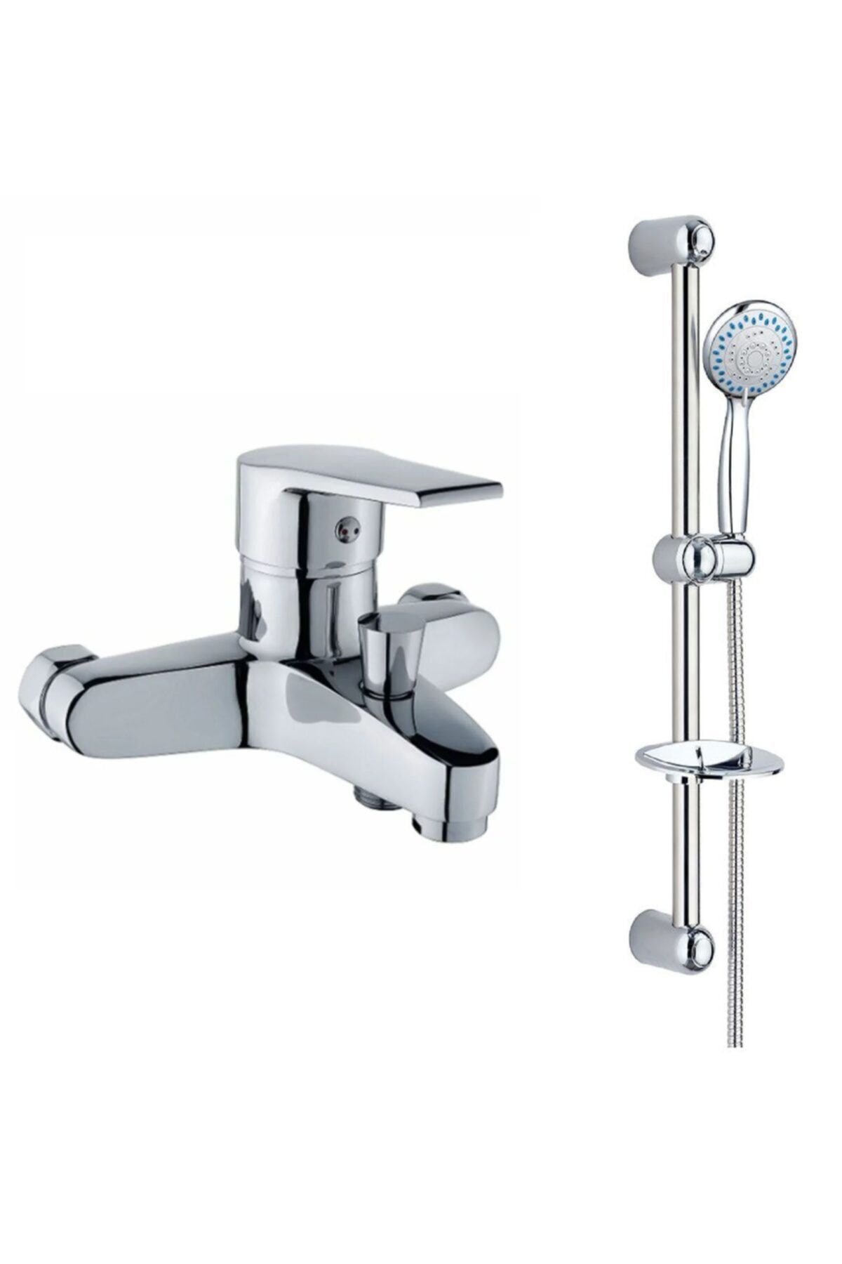 Banyo Bataryası Ve Sürgülü Duş Seti Spiral Hortumu 150 Cm