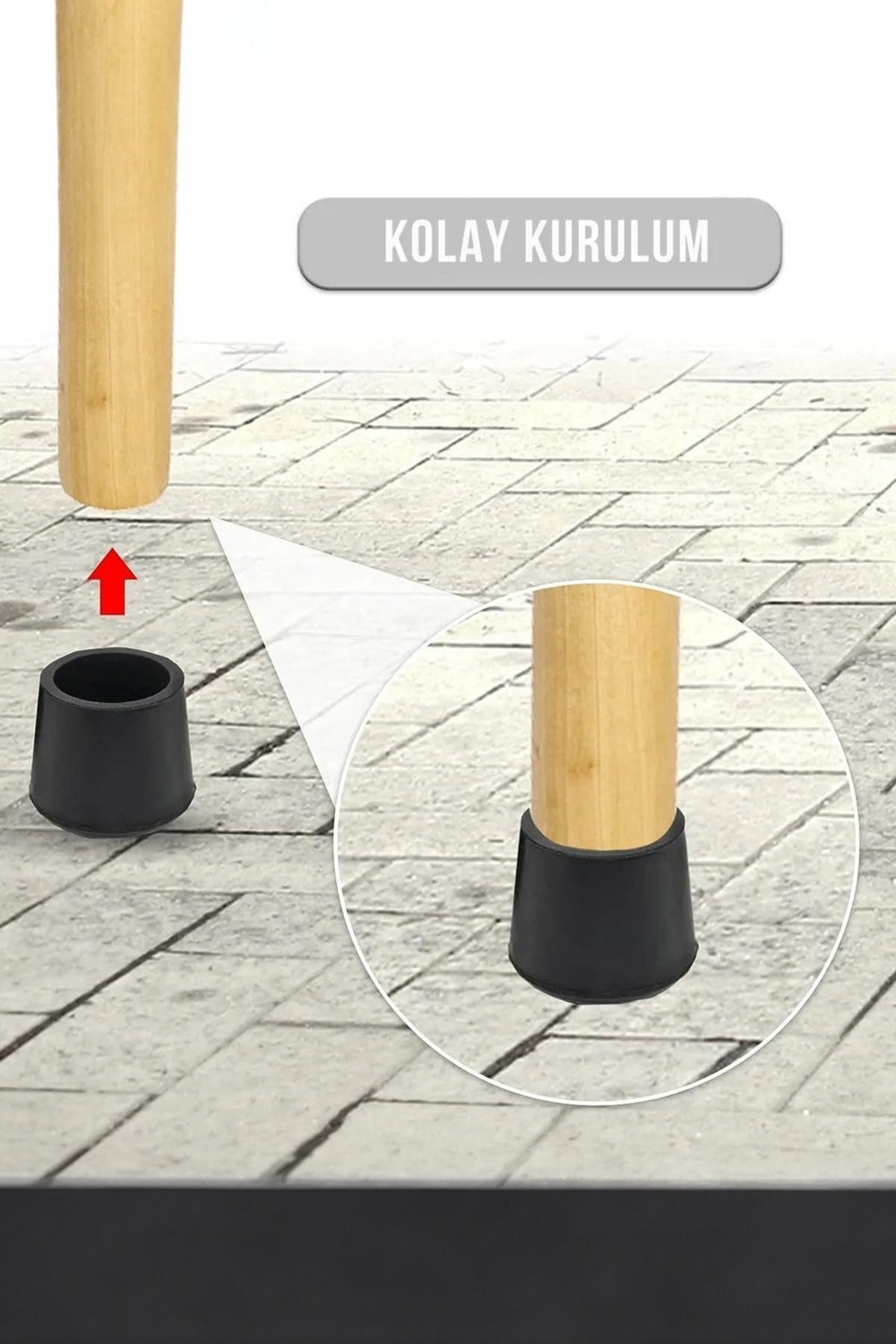 16 Adet Siyah 21 mm Pvc Sandalye Profil Ayak Pabucu Sessiz Yumuşak Sandalye Zemin Koruyucu