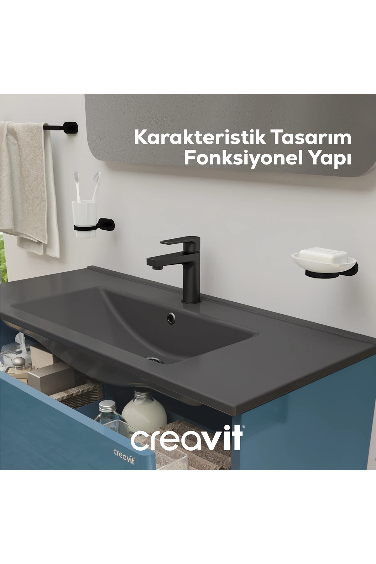 Sharp Lavabo Armatürü Mat Siyah