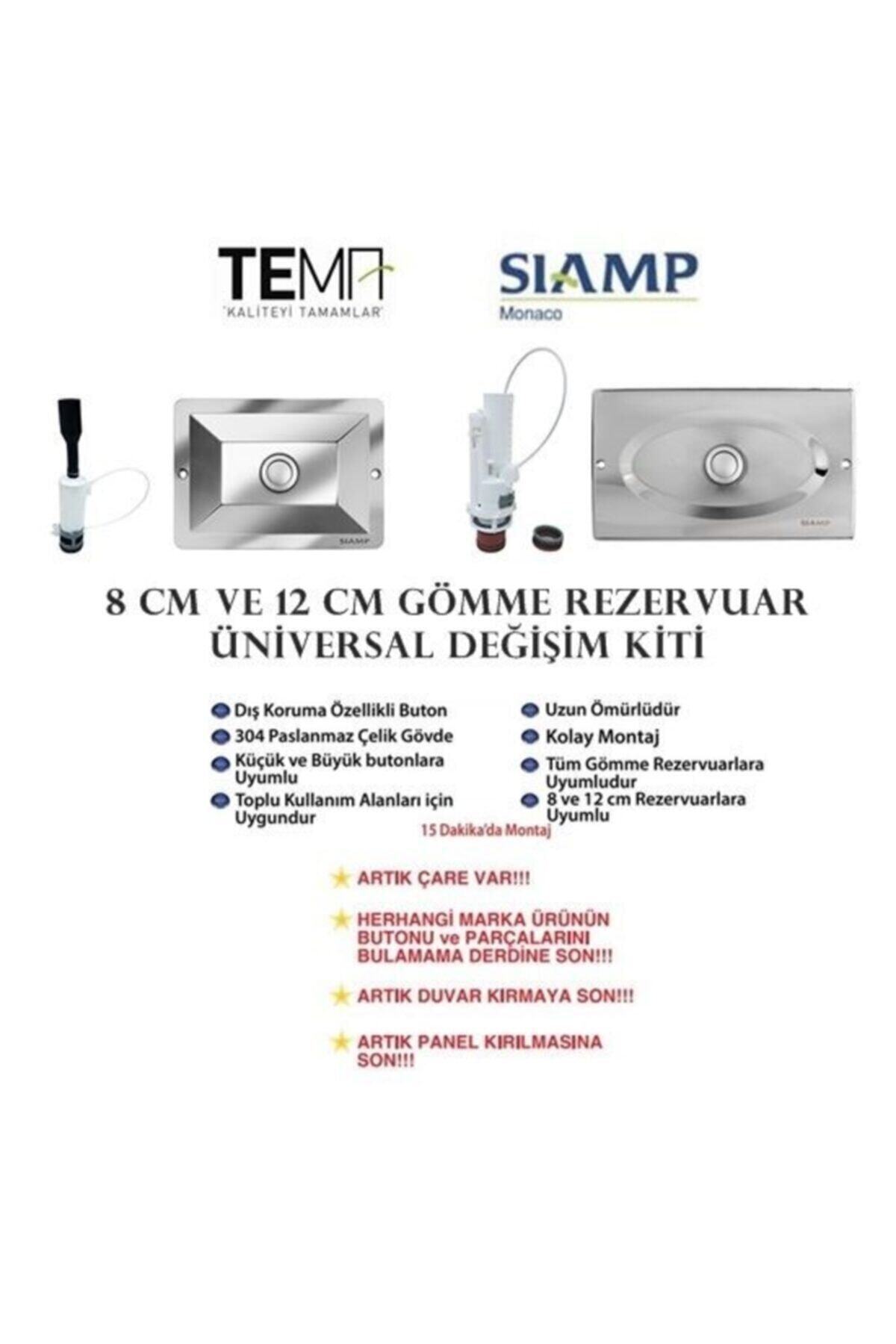 Gömme Rezervuar Değişim Kiti 12 Cm Parlak Krom Büyük Panel