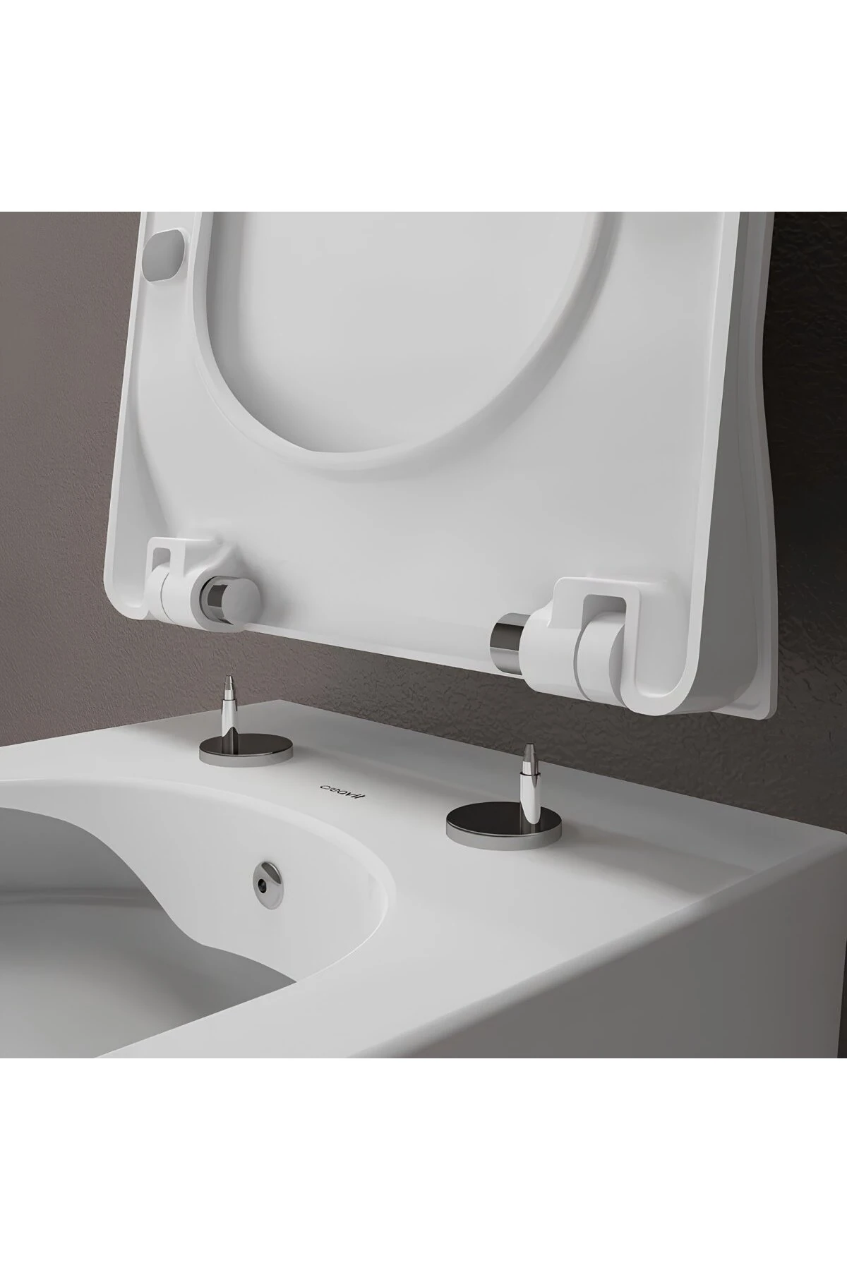 Elegant Beyaz Kanalsız Asma Klozet EG321, Elegant Duroplast Yavaş Kapak