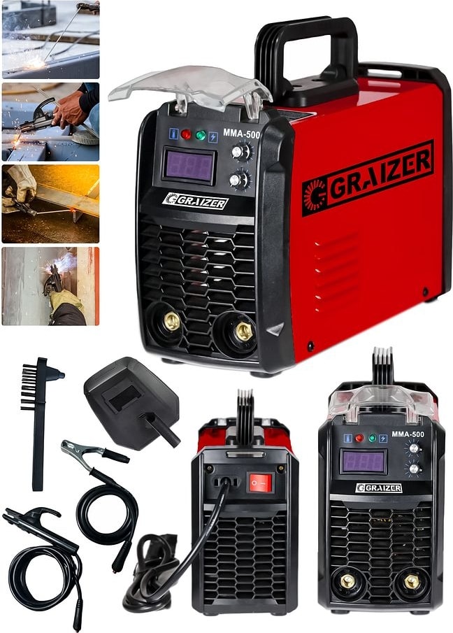 300 Amper Inverter MMA-500 Mega Stıck Kaynak Makinesi-Kırmızı