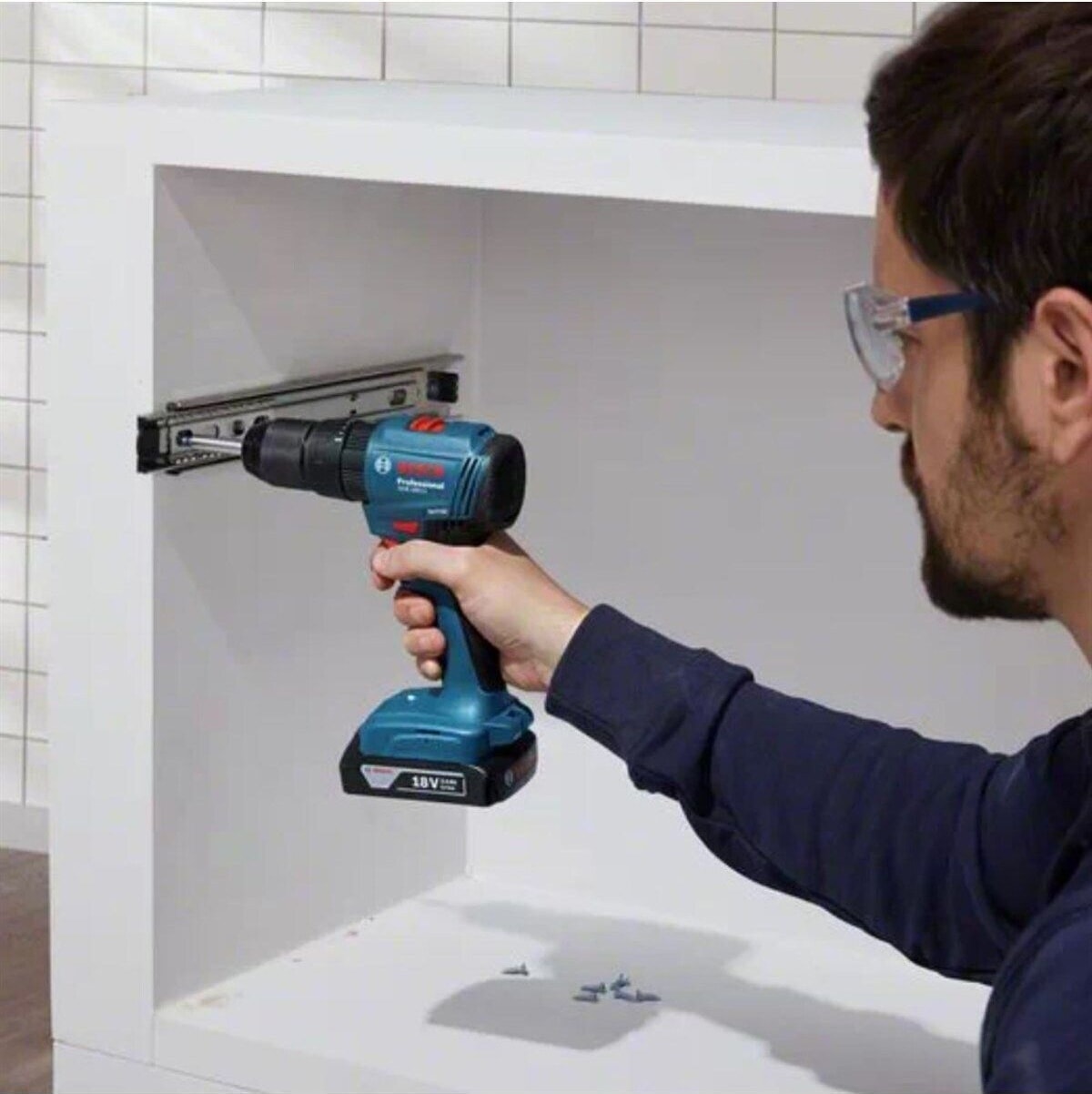 BOSCH Professional Gsb 185-LI 2 x 2.0AH Çift Akülü Darbeli Matkap - 06019K3100 +  V-Line Matkap & Vidalama Karışık Aksesuar Seti 103 Parça - 2607017367