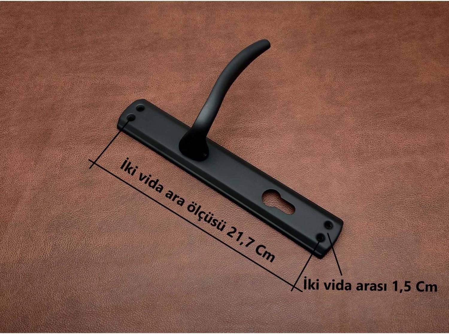 Trim Mat Siyah Lüx Aynalı Çelik Kapı Kolu Sol Basar Tek Yön