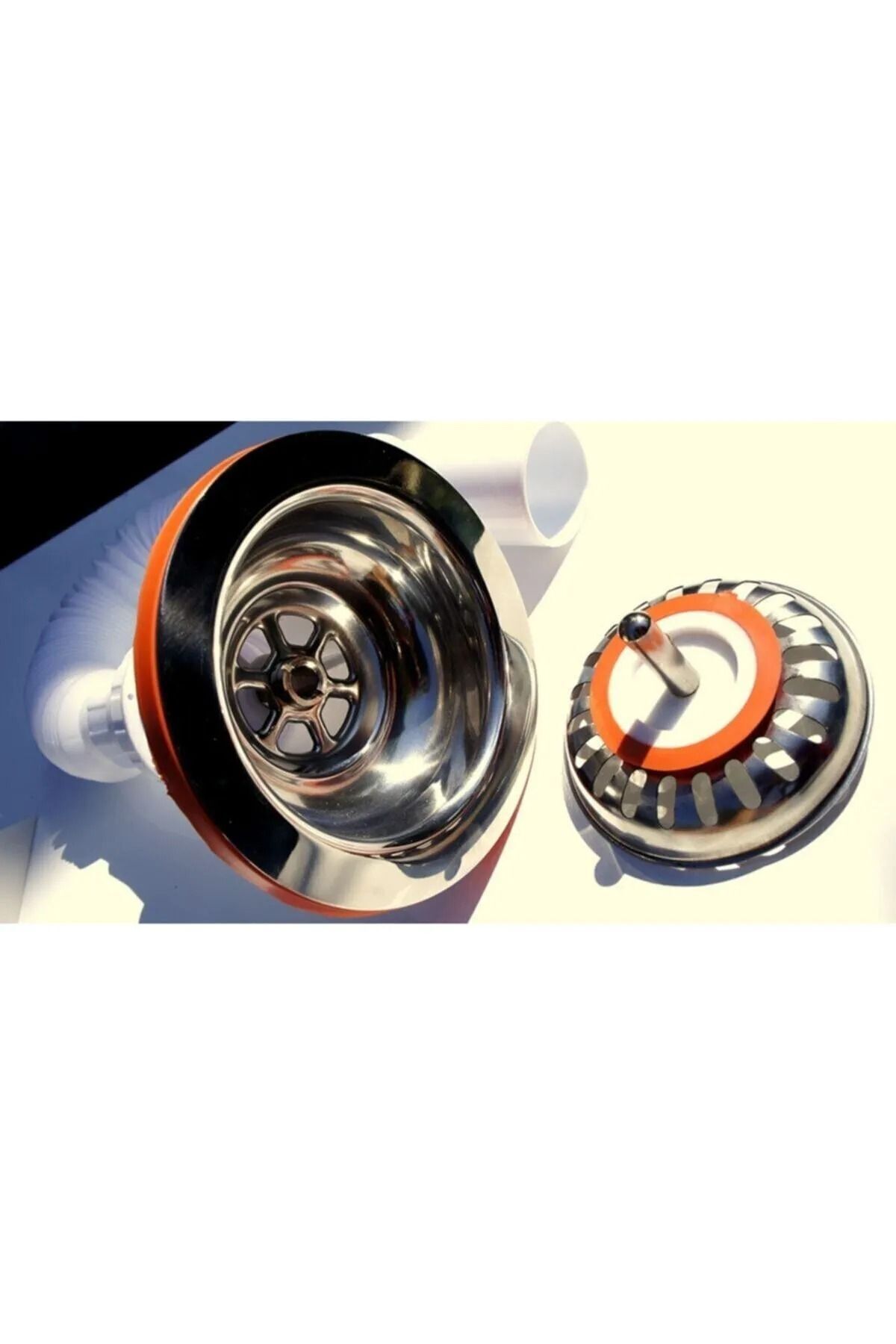 Çöpmak Paslanmaz Çelik Sifon Süzgeci 8 Cm Lavabo Evye Süzgeci Lavabo Gider Süzgeci