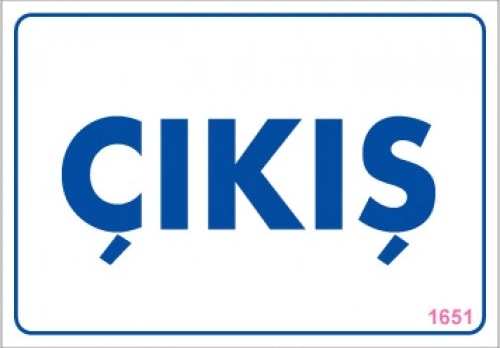 Uyarı Levhaları "Çıkış" Pvc 17,5*25