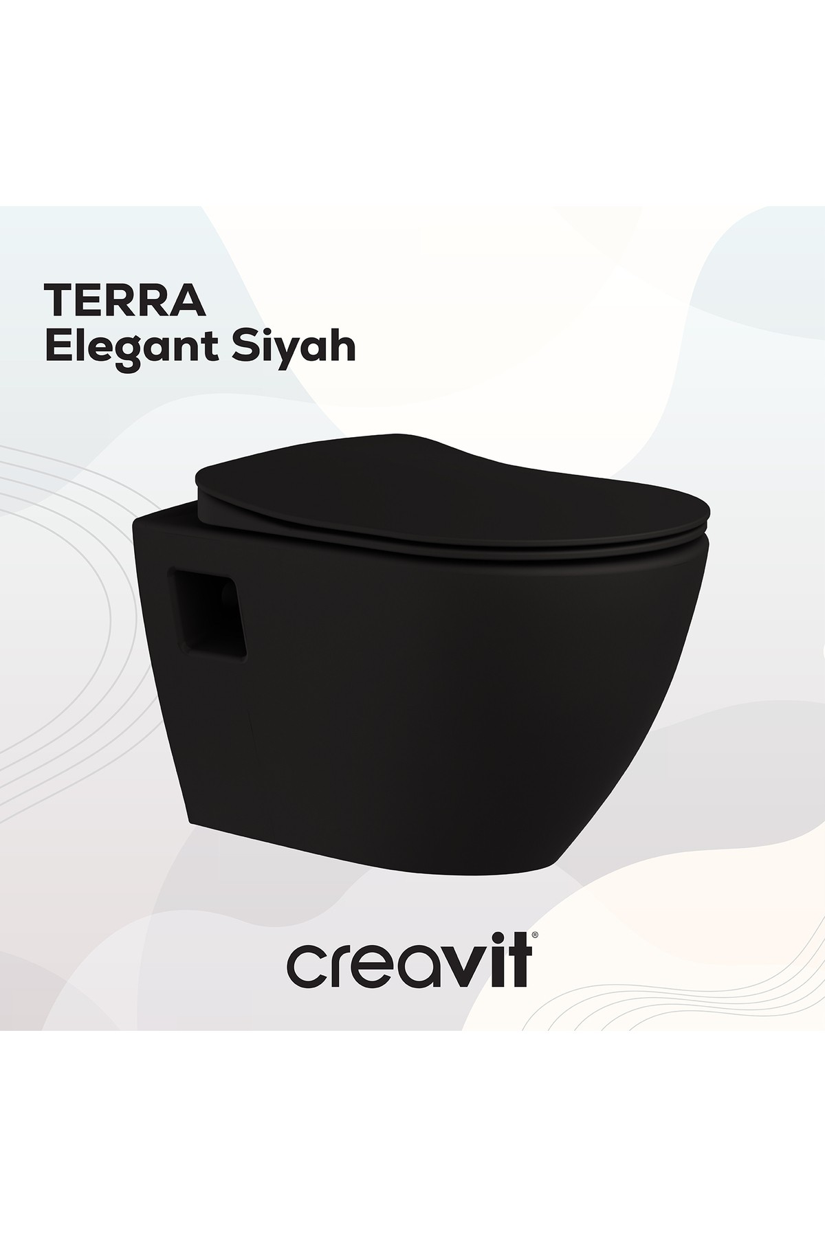 Terra Duroplast Yavaş Kapanan Klozet Kapaklı Mat Siyah Set