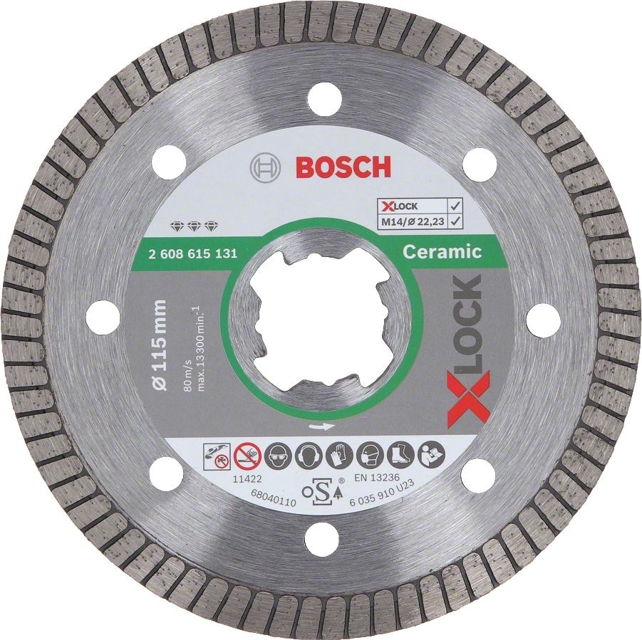 BOSCH - X-Lock - Best Serisi Seramik Için, Extra Temiz Kesim Turbo Segman Elmas Kesme Diski 115 mm