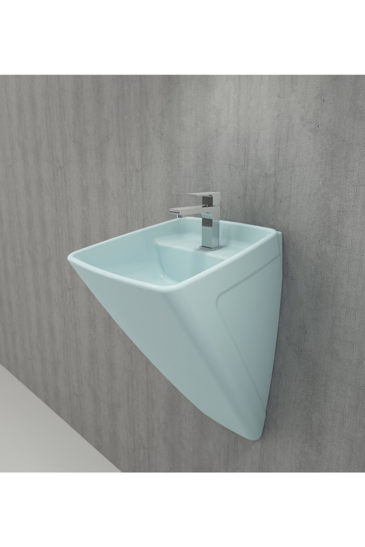 Firenze Asma Monoblok Lavabo, 48 Cm, Mat Buz Mavi 1082-029-0126