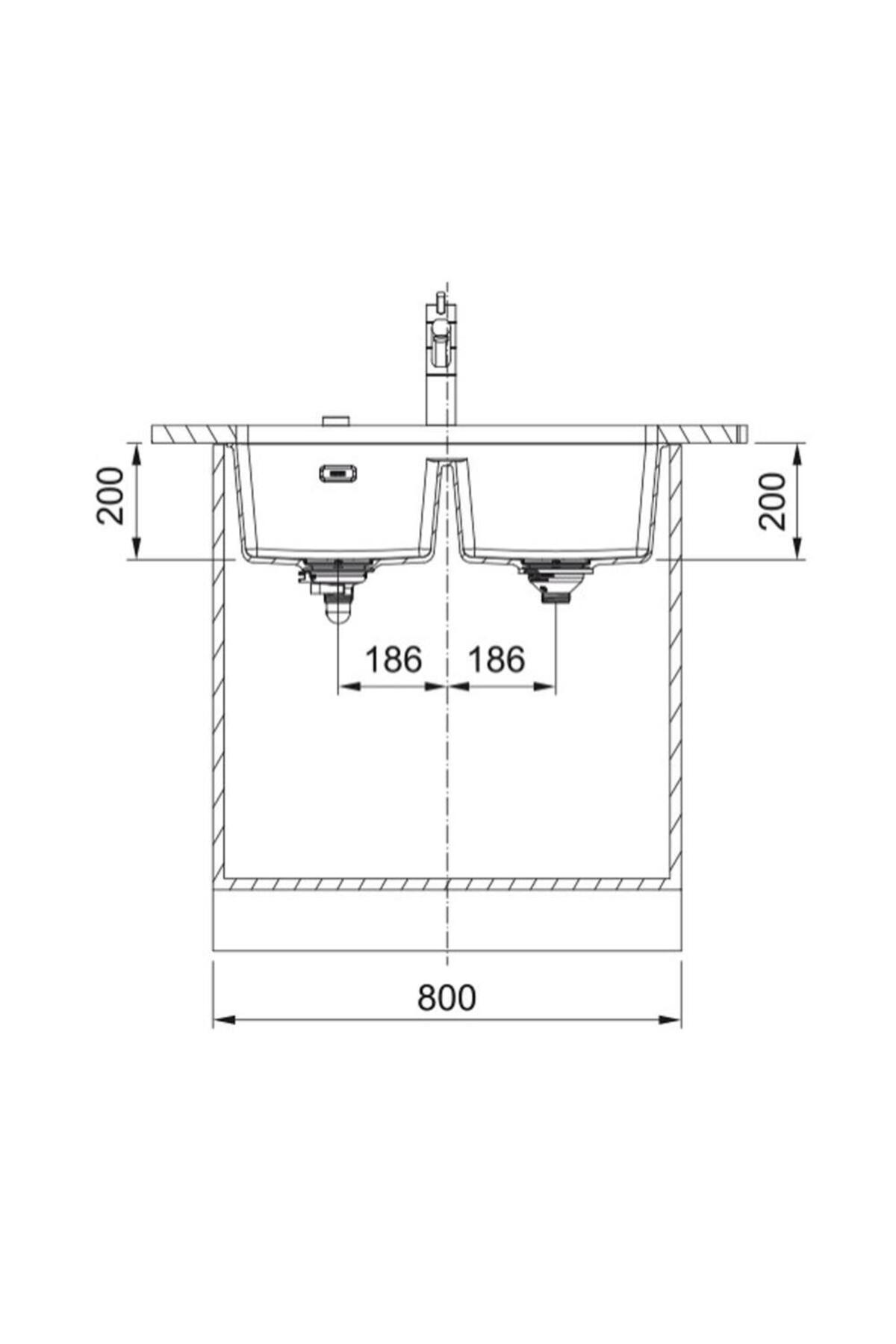 MARİS MRG 120-35-35 SLATE GRİ Granit Evye