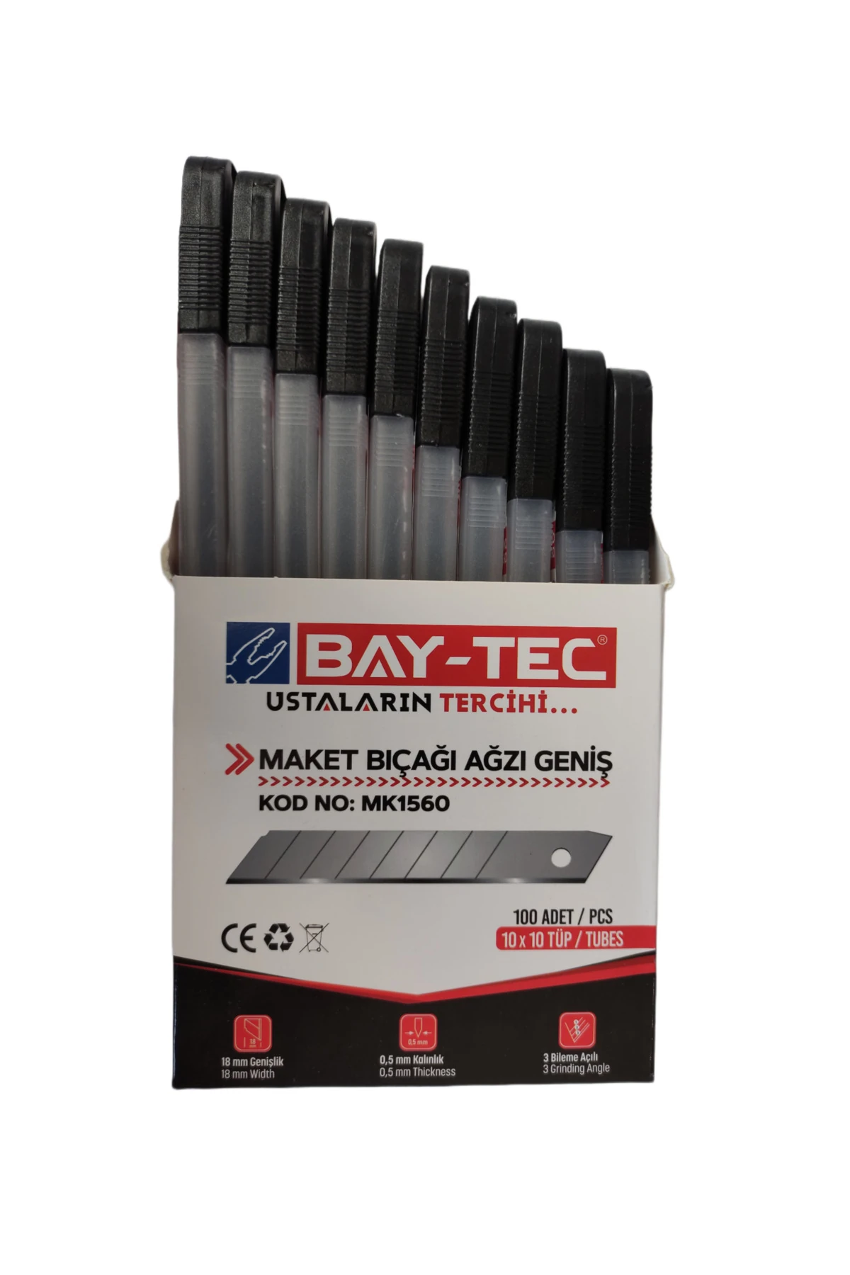 Maket Bıçağı Ağzı Geniş 100 Adet