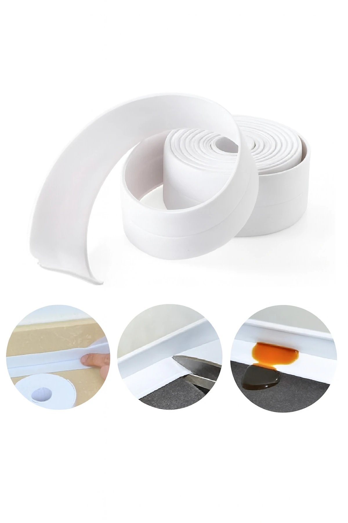 Su ve Yağ Geçirmez Kendinden Yapışkanlı Köşe Bant – Mutfak & Banyo Koruyucu Şerit