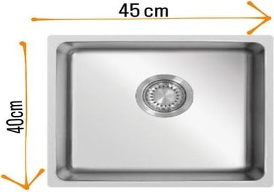 Me 451 Polisajlı 45X40 cm Inox Paslanmaz Çelik Tezgah Üstü Sifonlu Mutfak Eviyesi