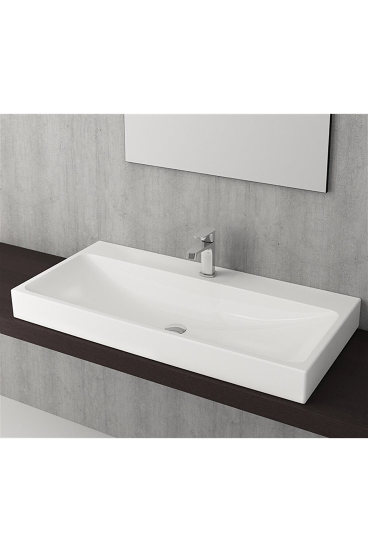 Scala Tezgah Üstü Lavabo 100 Cm Parlak Beyaz 1079-001-0126