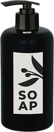 Sıvı Sabunluk Yuvarlak Plastik Pompalı 500 ml - Siyah