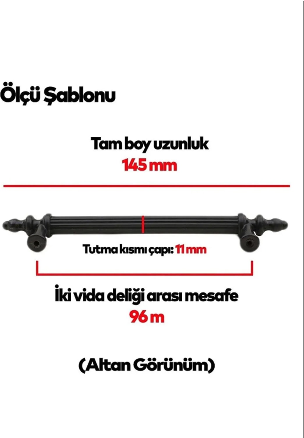 96 mm Polimer Dolap Kulpu 50 Adet Vidalı - 4X100 Tornavida Hediyeli