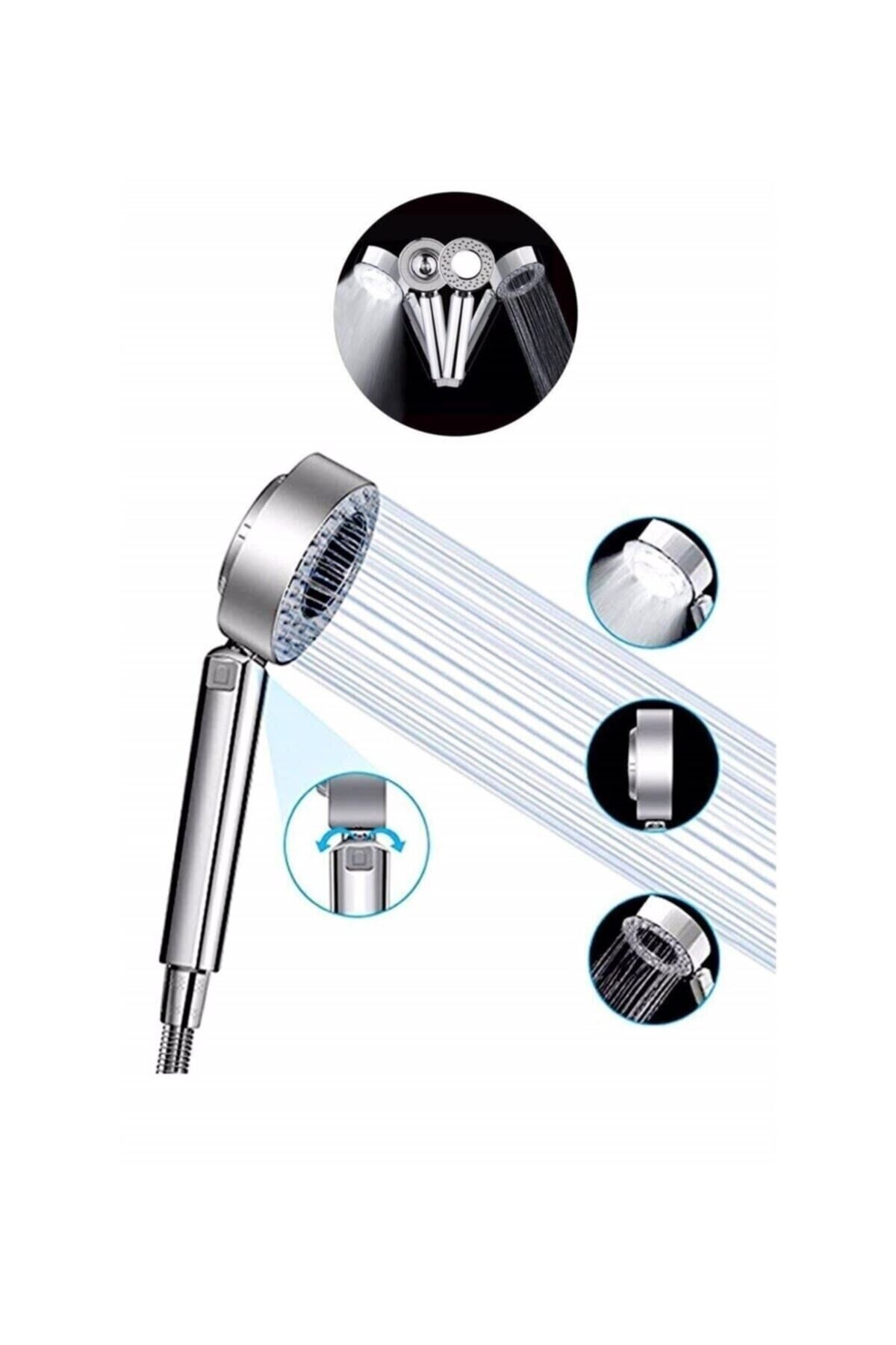 Çift Taraflı Şampuan Hazneli Duş Başlığı Hortum Mafsal Seti