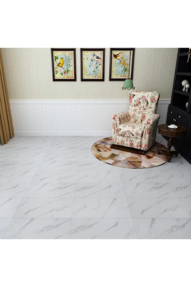 6 Adet 30cm x 60cm Yapışkanlı Colored-605 Floor Pvc Panel Yer Zemin Kaplama Paneli Arkası Kauçuklu