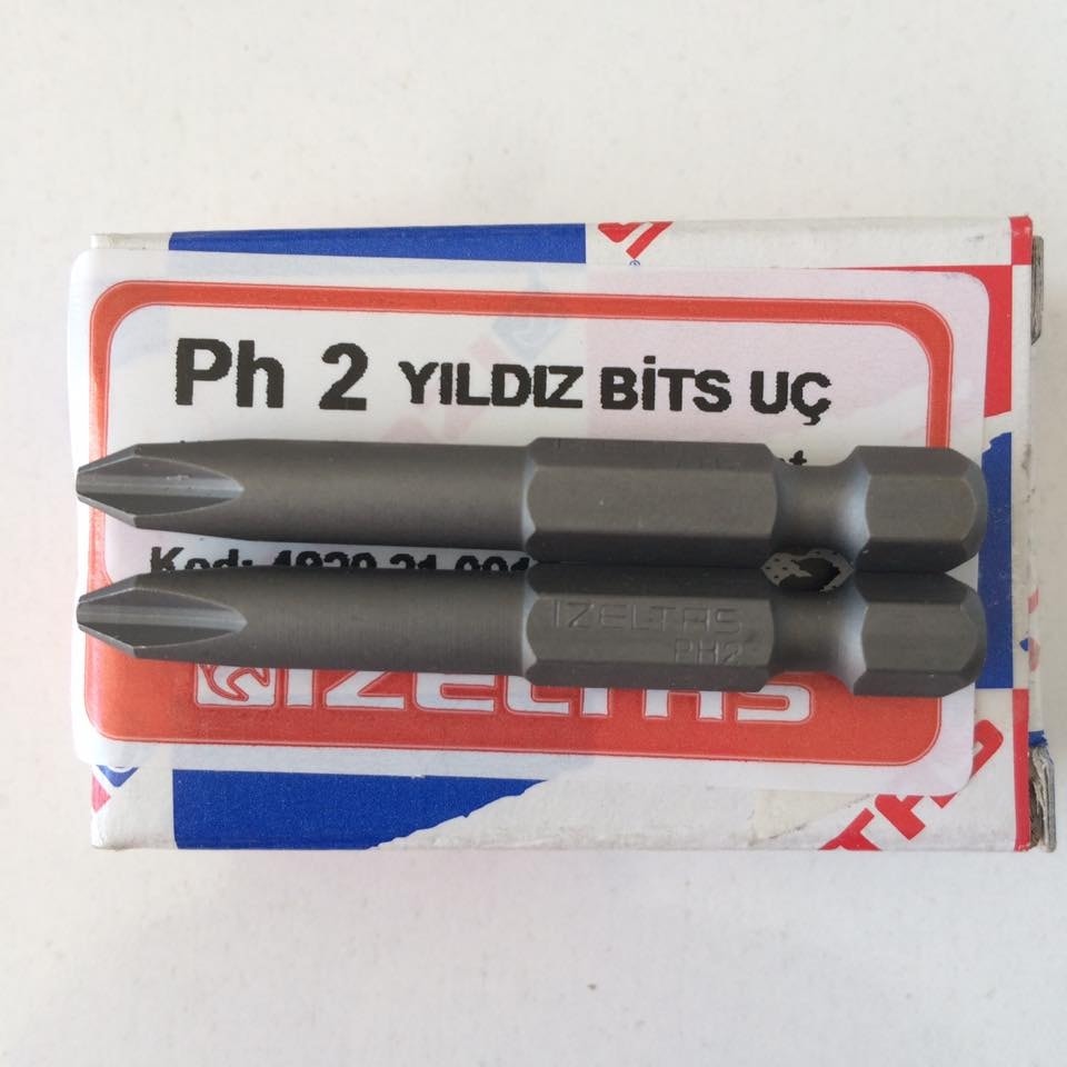 İZELTAŞ Ph2 Yıldız Bits Uç 50 mm 2 Adet Matkap Uçlu Vida Sıkma Uç
