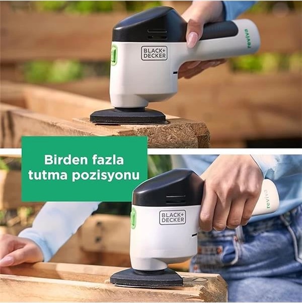 Black + Decker Reviva 12V Şarjlı Zımpara Makinesi