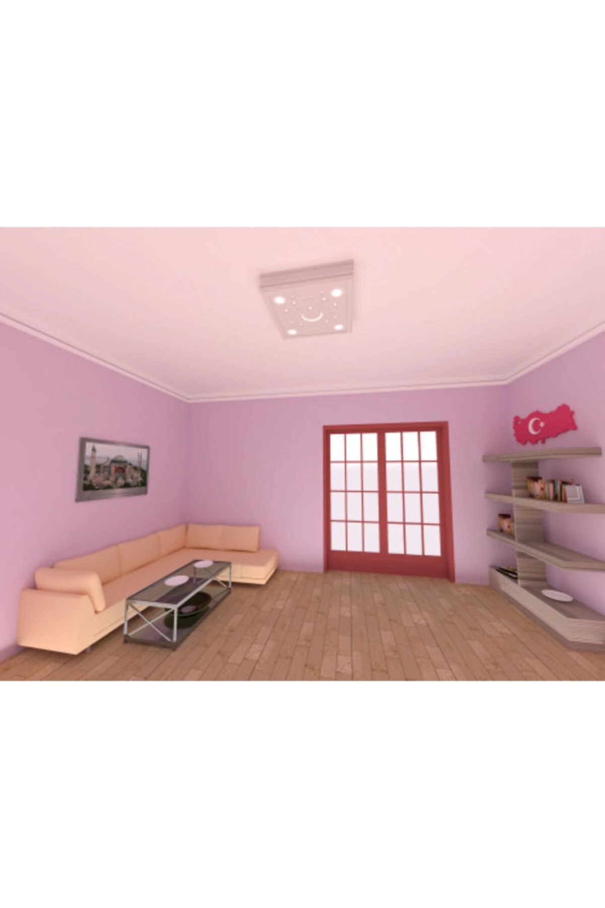 Spot Led Uyumlu Tavan Göbek Ay Yıldız 60x60x13 Cm