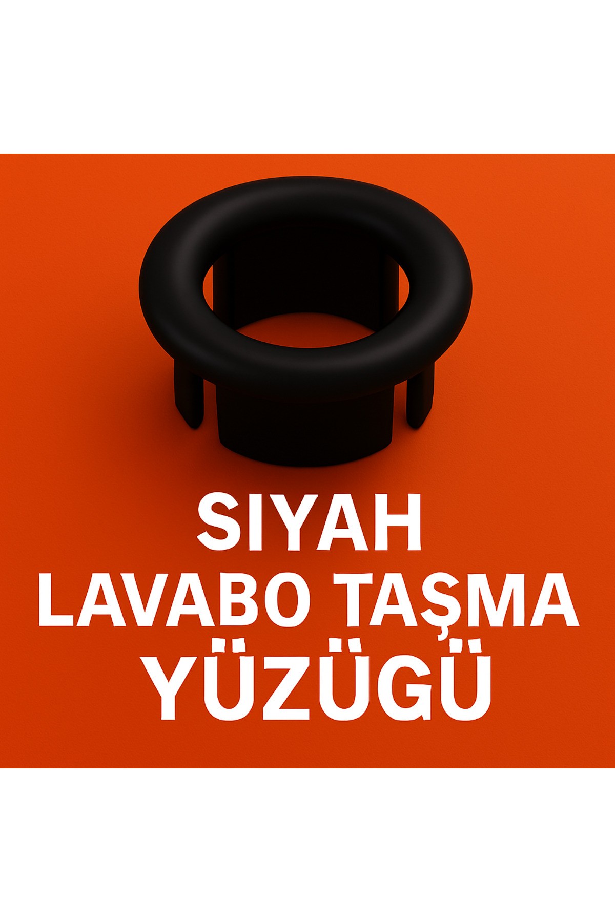SİYAH RENKLİ, ŞIK TASARIMLI, ESTETİK VE UYUMLU LAVABO TAŞMA YÜZÜĞÜ – STANDART MODEL