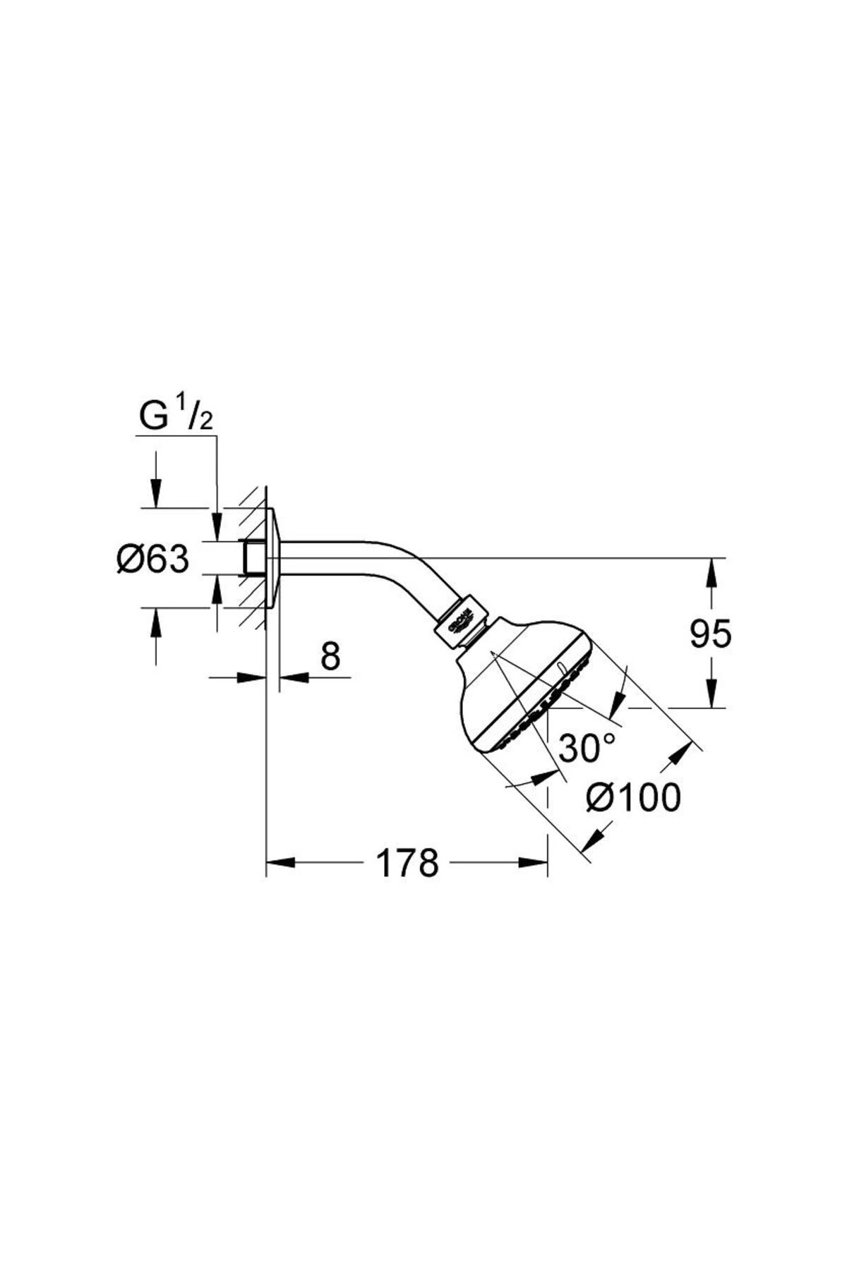 Tempesta 100 Tepe Duşu Seti 3 Akışlı 26088001