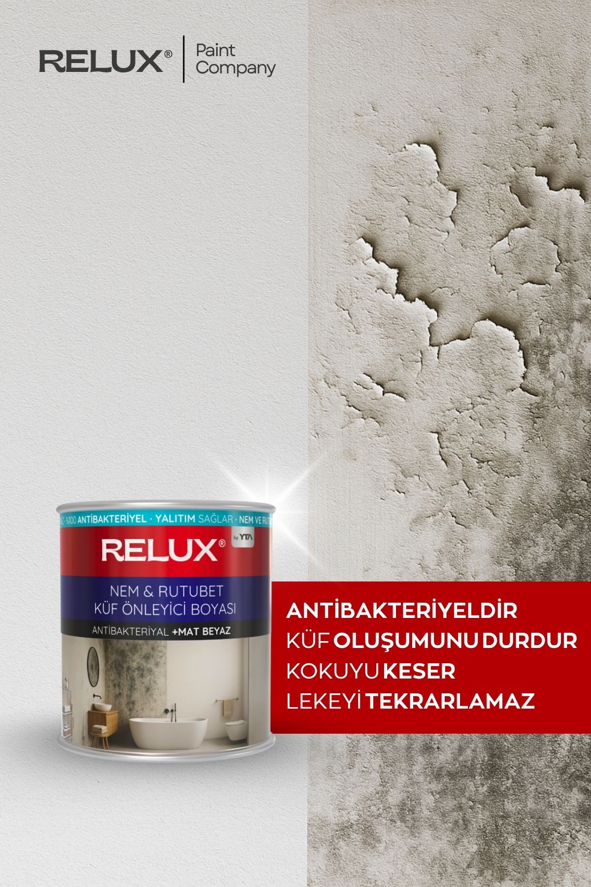 Nem, Rutubet ve Küf Önleyici Boya – Solvent Bazlı, Kalıcı Koruma, İç & Dış Duvar İzolasyonu - 1KG