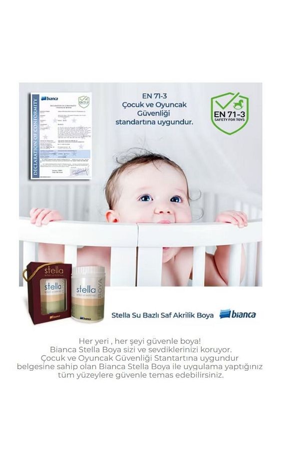 Stella Boya 4 Parçalı Set ( 1Lt Boya - Boya Tavası- Stella İpek Fırça - Kadife Rulo ) Navy