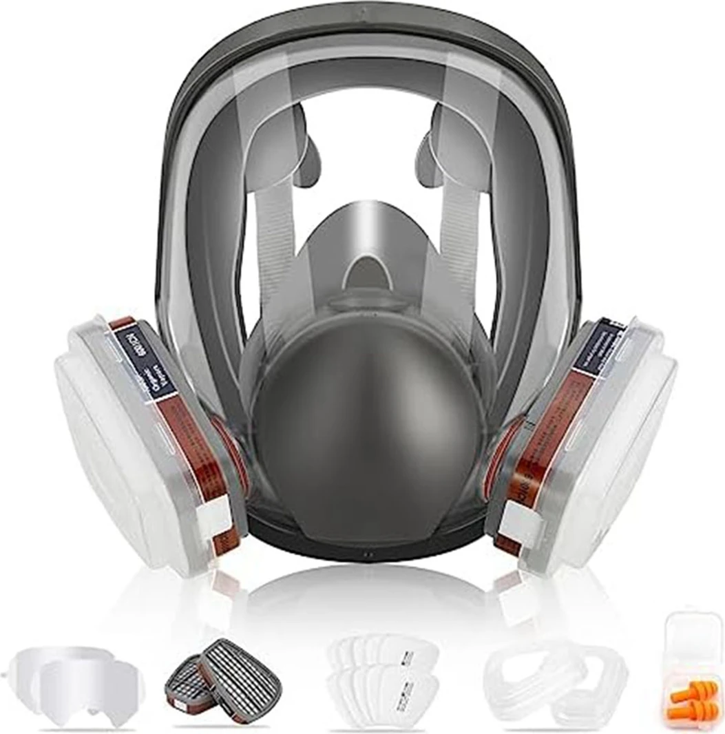 Tam Yüz Solunum Maskesi, 19'u 1 Arada 6800 Filtreli Yeniden Kullanılabilir Solunum Maskesi, Buğu Önleyici, Boya, Sprey ve Toz Için Mükemmel (Yurt Dışından)