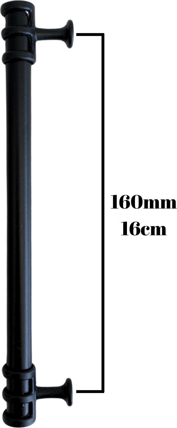 Detay Krom Boru Dolap Kulpu Mobilya Kulpu 160 mm (Siyah 160 mm)