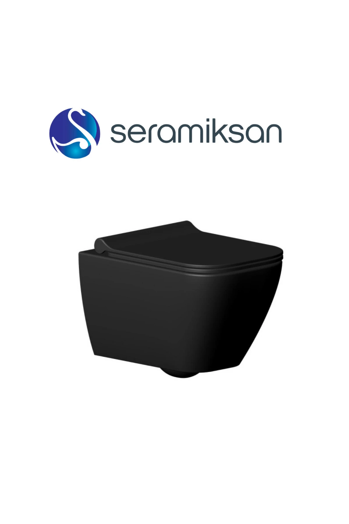 Saturn Kanalsız Mat Siyah Asma Klozet A141201h, Yavaş Kapak