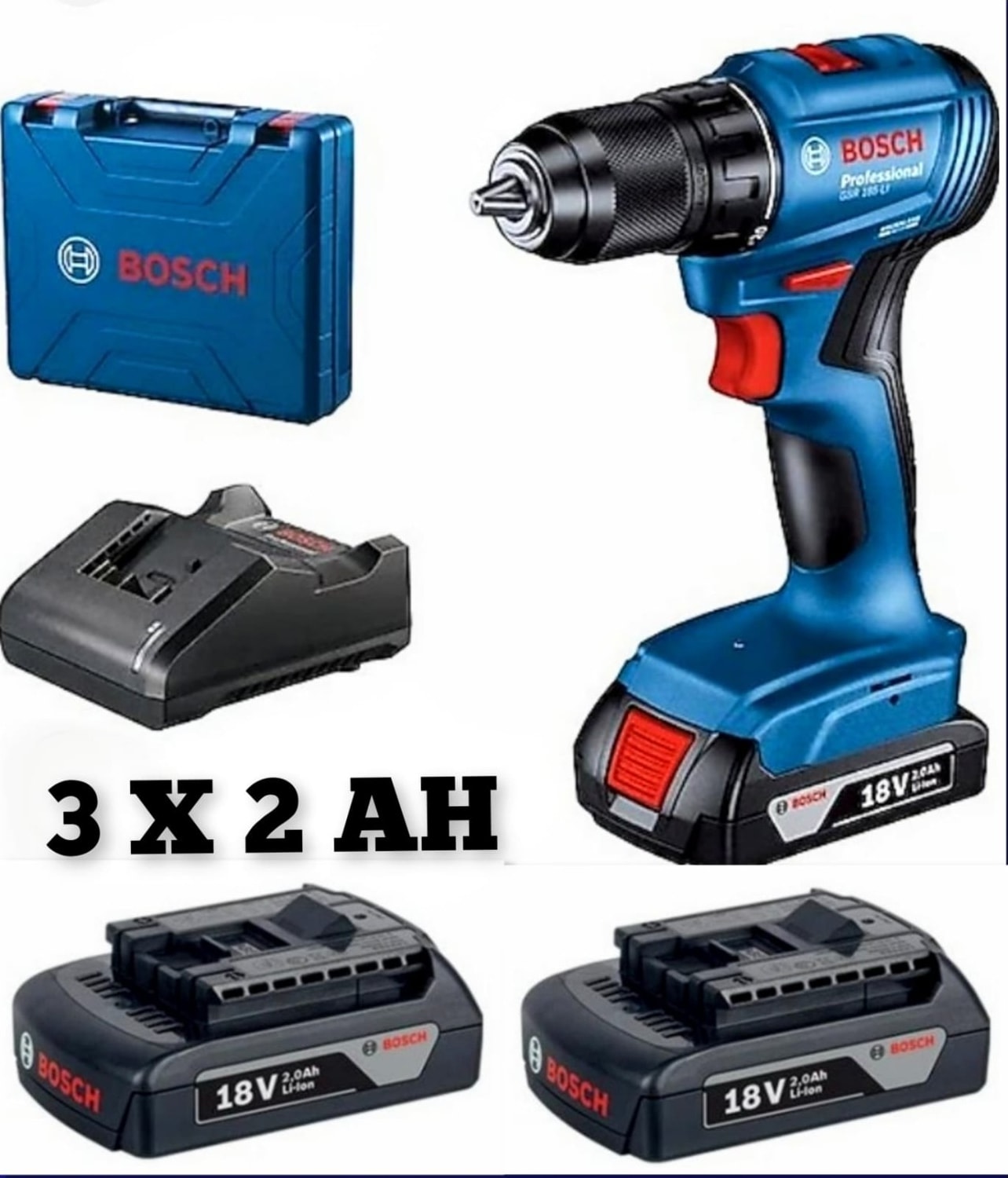 Professional Gsb 185-Li 3 X 2.0 Ah Kömürsüz Motor Darbeli Matkap