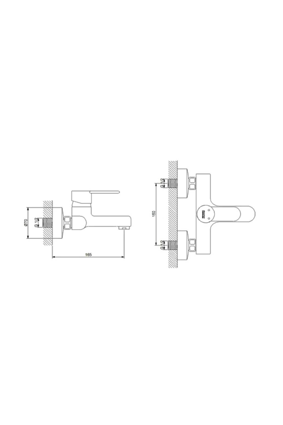 Origin A41458 Ankastre Stop Valf, Sıva Üstü, Krom