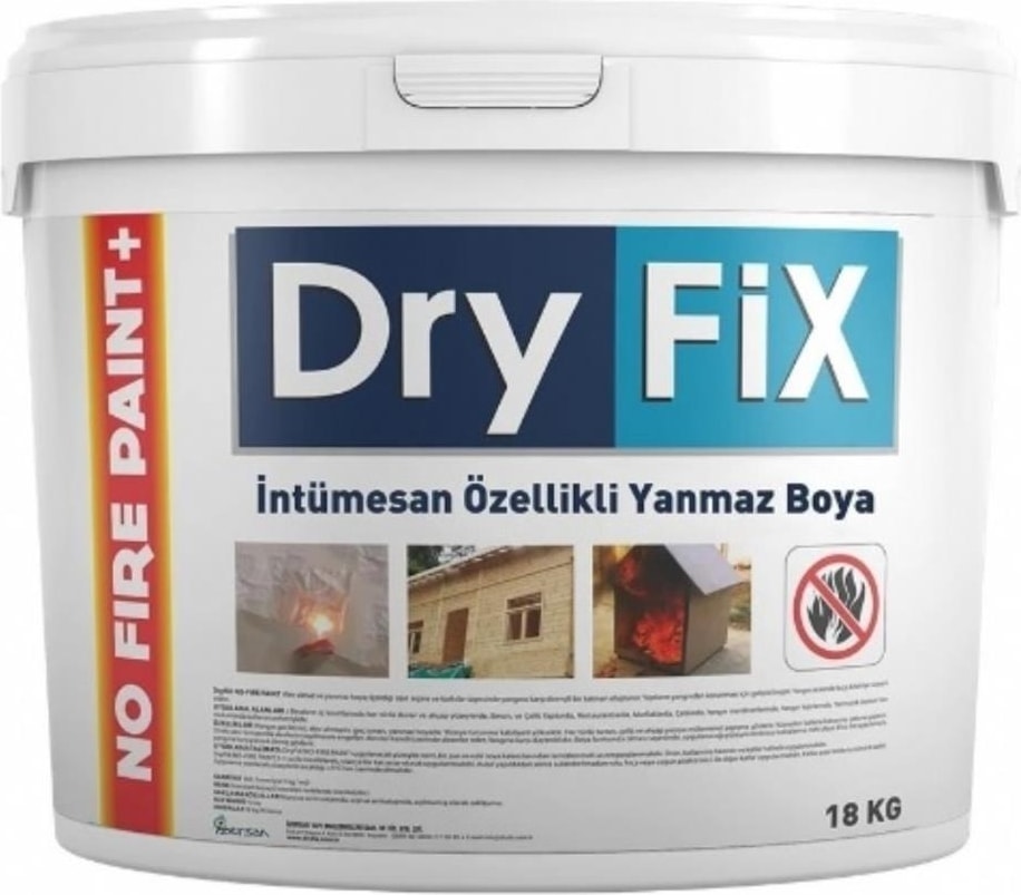 No Fire Paint Plus 120 Dk Yangına Dayanıklı Boya 18 kg Ral 7040 Koyu Gri