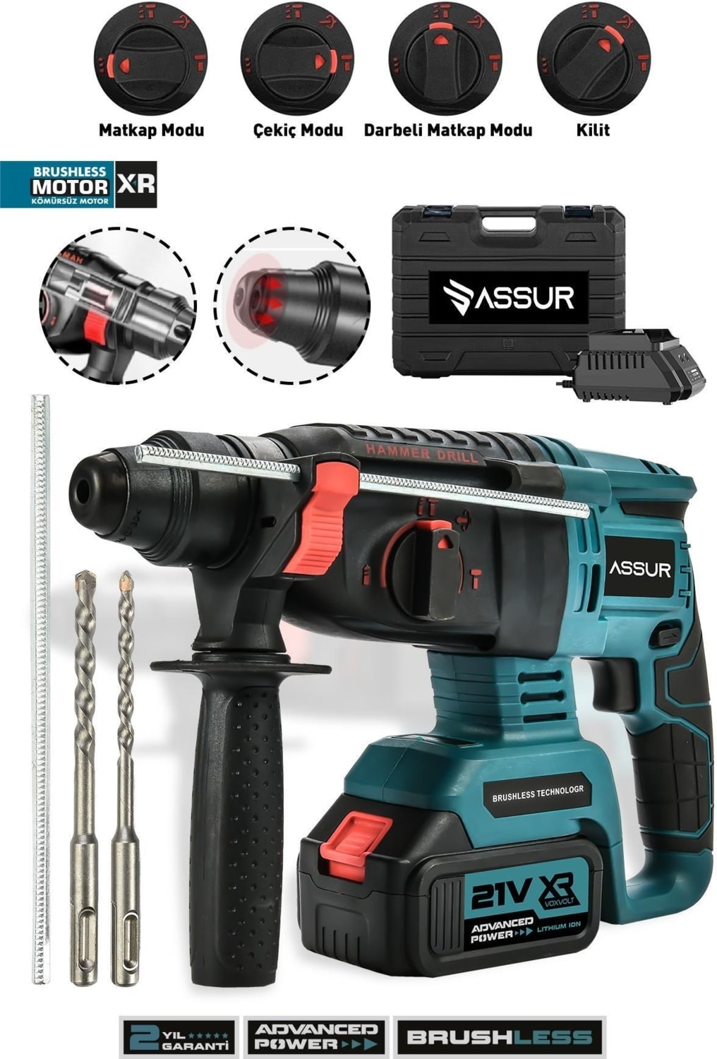 21V Çift Akülü Darbeli Kırıcı ve Delici, 2-26MM, Kompakt ve Güçlü Tasarım