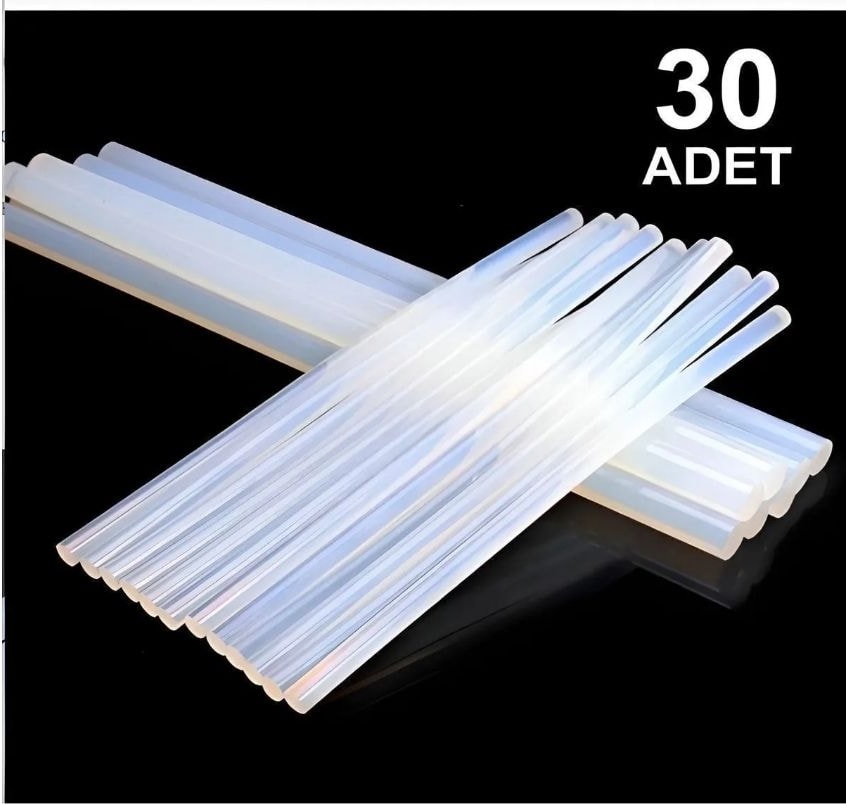30 Adet Sıcak Mum Silikon 7 mm Ince Silikon