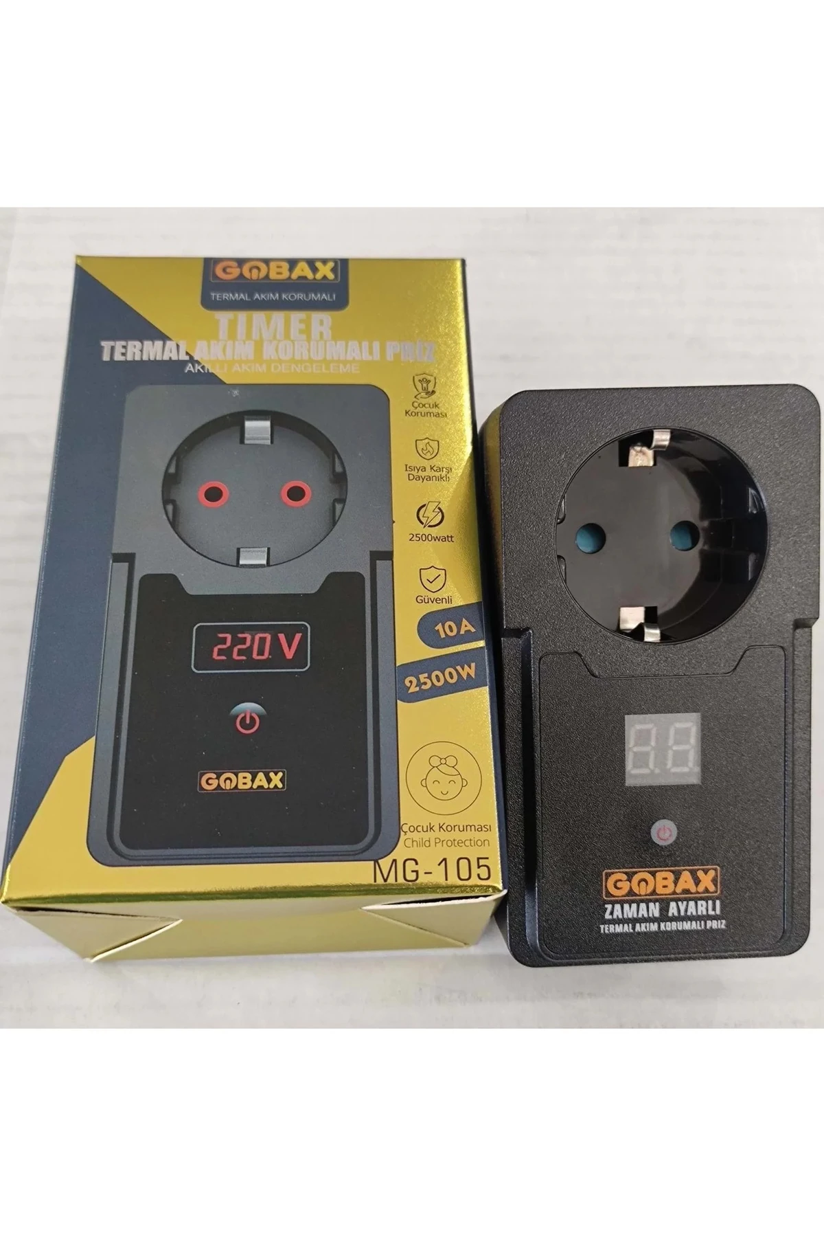 Zaman Ayarlı Tekli Tekli Duvar Priz Akım Korumalı 10A 2500 Watt